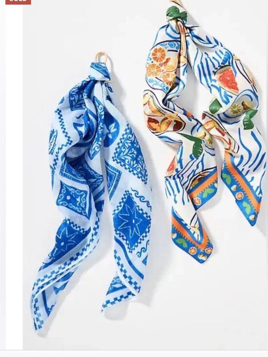 Anthropologie Accessories - Anthropologie Bright Icon Hair Scarves, Set of 2. NWT.